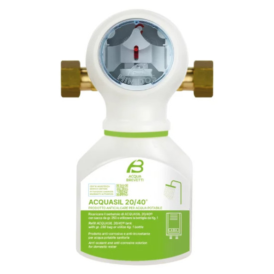 Acqua Brevetti MiniDOS OTTONE PM120 โ Pompa dosatrice meccanica per AcquaSIL 20/40ยฎ | Attacco 1/2โ F, serbatoio 300 ml