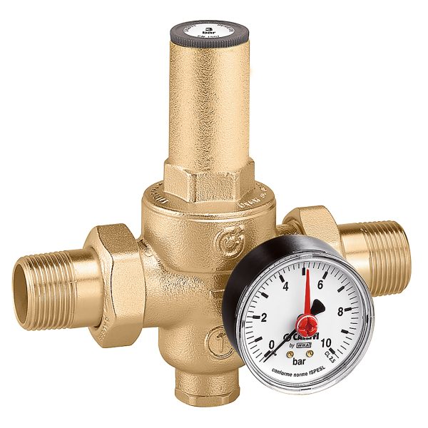 Riduttore di Pressione Caleffi 536050 – Attacchi Maschio a Bocchettone 3/4” con Cartuccia Estraibile Senza Manometro